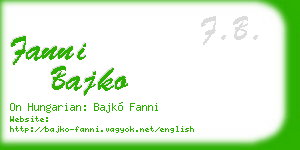 fanni bajko business card