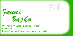 fanni bajko business card
